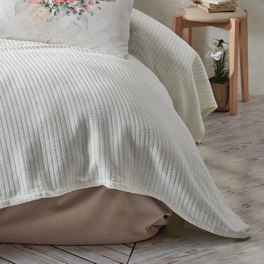 Nova Home Rosanna Pique Bedspread Set, Cream Color, Twin Size, 3 Pieces - Nova Home - Image 2