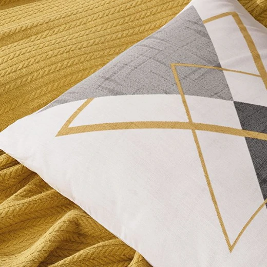 Nova Home Trigon Pique Bedspread Set, Yellow Color, King Size, 4 Pieces - Nova Home - Image 4