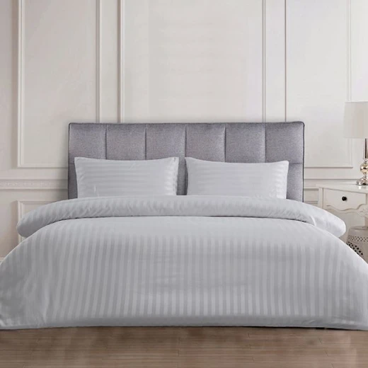 Nova Home UltraStripe Hotel Style Duvet Cover Set, 220x260 Size, Grey Color Nova Home UltraStripe Hotel Style Duvet Cover Set, 220x260 Size, Grey Color