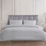 Nova home ultrastripe hotel style duvet cover set, king size, grey color - Nova Home