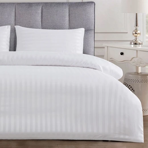 Nova Home UltraStripe Hotel Style Duvet Cover Set, King Size, White Color - Nova Home - Image 2