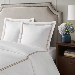 Nova home venice euro sham set, white and beige color, 65x65 size