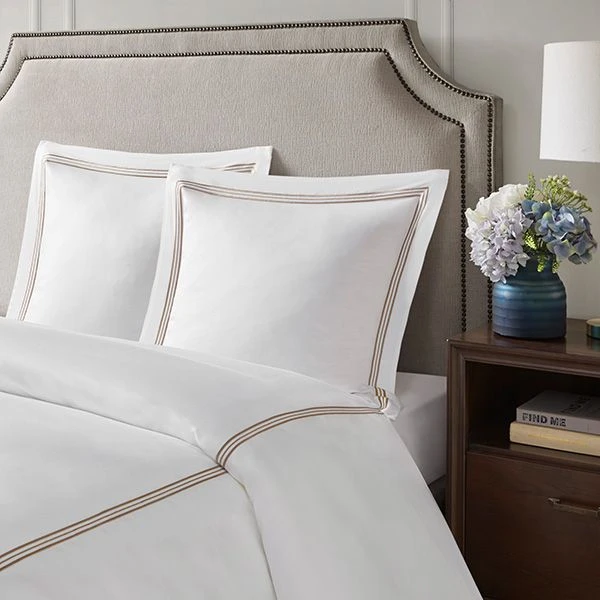 Nova home venice euro sham set, white and beige color, 65x65 size - Nova Home
