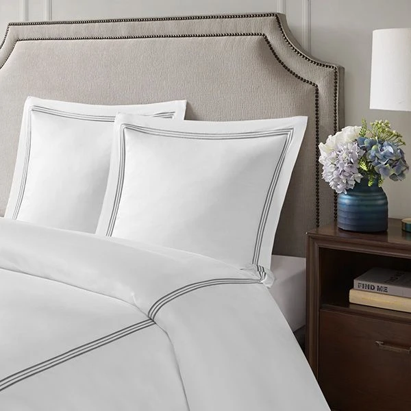 Nova home venice euro sham set, white and grey color, 65x65 size - Nova Home