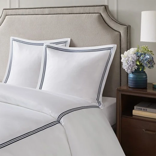 Nova home venice euro sham set, white and navy color, 65x65 size Nova home venice euro sham set, white and navy color, 65x65 size