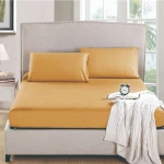 Nova home microbasic fitted sheet set, twin size, yellow color - Nova Home