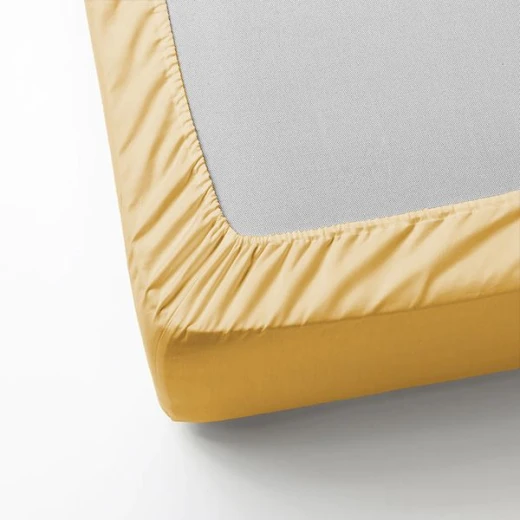 Nova home microbasic fitted sheet set, twin size, yellow color - Nova Home - Image 2