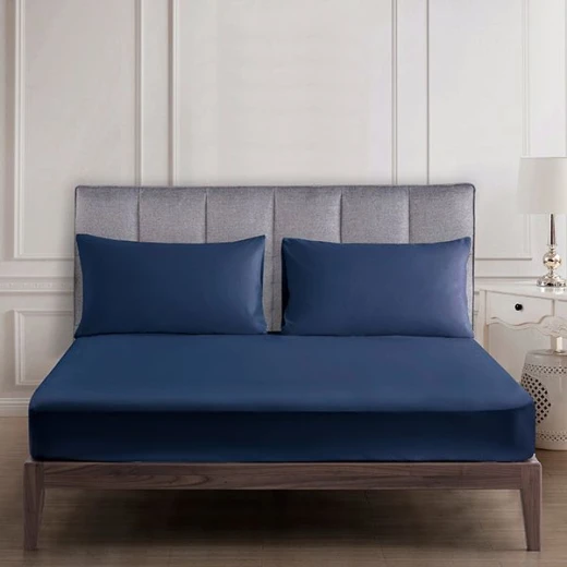 Nova home ultraplain fitted sheet set, twin size, navy color Nova home ultraplain fitted sheet set, twin size, navy color