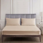 Nova home ultraplain fitted sheet set, twin size, light brown color - Nova Home