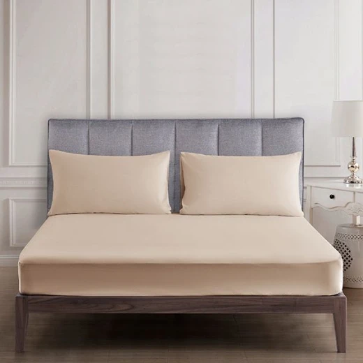 Nova home ultraplain fitted sheet set, twin size, light brown color Nova home ultraplain fitted sheet set, twin size, light brown color