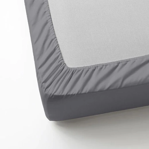 Nova home microbasic fitted sheet set, queen size, grey color - Nova Home - Image 2