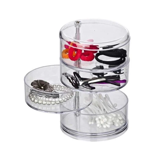 Wenko Rotating Makeup Organizer Clear Acrylic Vanity Storage Compact 11.5x17.5cm Wenko Rotating Makeup Organizer Clear Acrylic Vanity Storage Compact 11.5x17.5cm