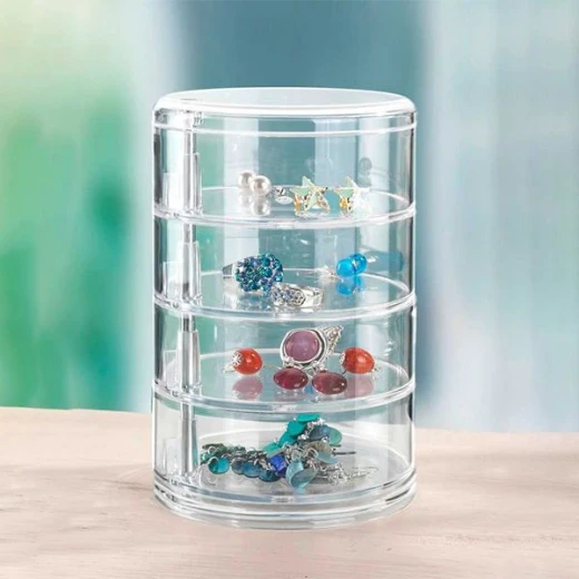 Wenko Rotating Makeup Organizer Clear Acrylic Vanity Storage Compact 11.5x17.5cm - Wenko - Image 4