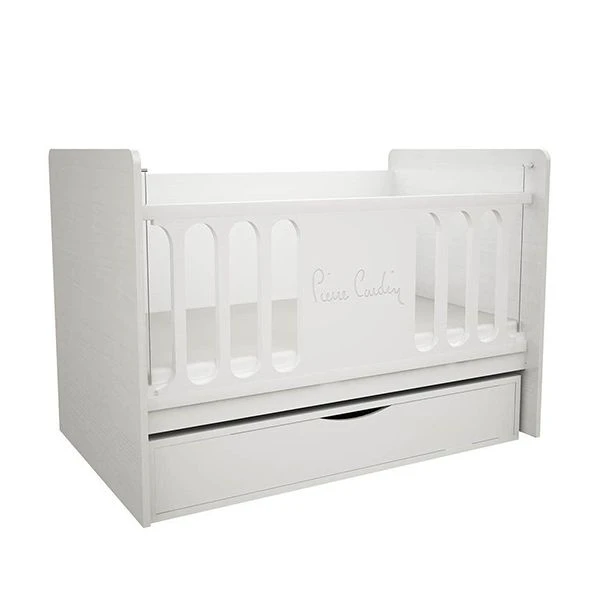 Pierre cardin opale baby cot with mattress, white color - Pierre Cardin