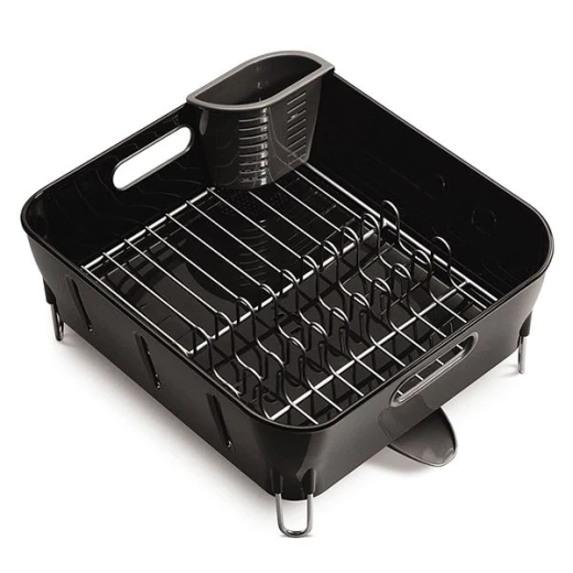 Simplehuman Compact Plastic Dish Rack, Black Color - Simplehuman - Image 2