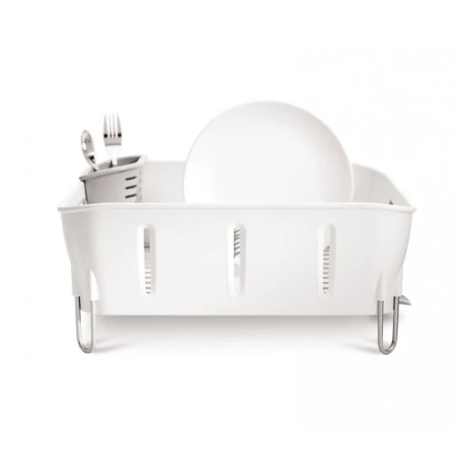 Simplehuman compact plastic dish rack, white color - Simplehuman - Image 3
