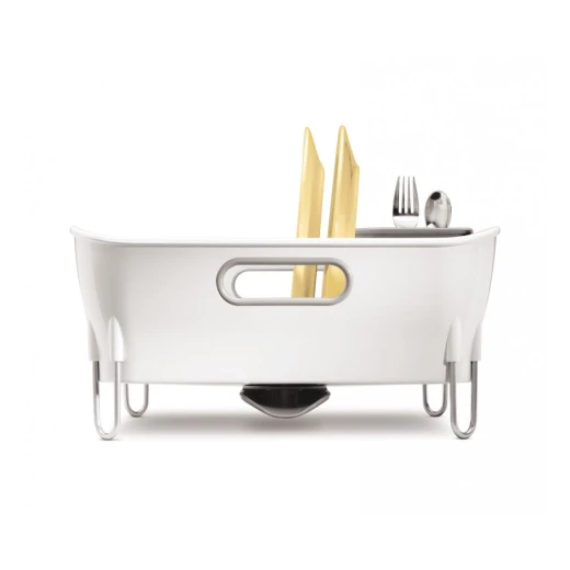 Simplehuman compact plastic dish rack, white color - Simplehuman - Image 4
