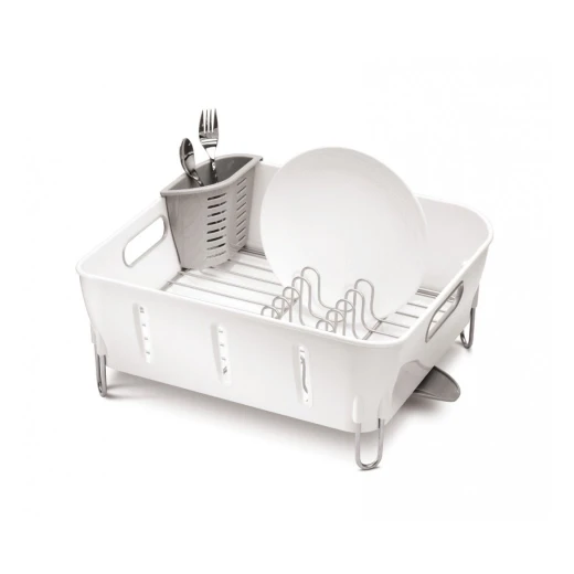Simplehuman compact plastic dish rack, white color Simplehuman compact plastic dish rack, white color