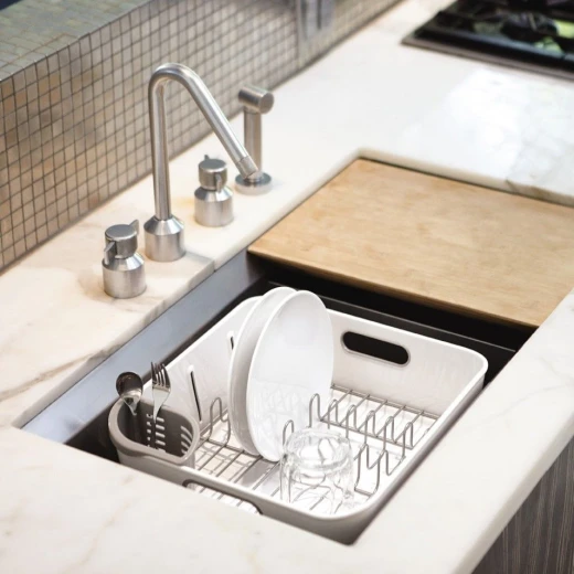 Simplehuman compact plastic dish rack, white color - Simplehuman - Image 5