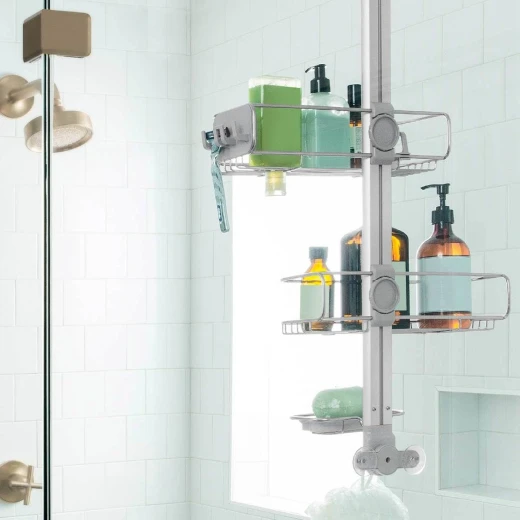 Simplehuman stainless steel and anodized aluminum shower caddy, silver color - Simplehuman - Image 5
