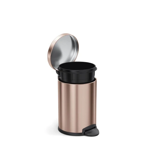 Simplehuman Stainless Steel Trash Bin, Rose Gold Color, 4.5 Liter - Simplehuman - Image 2