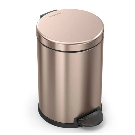 Simplehuman Stainless Steel Trash Bin, Rose Gold Color, 4.5 Liter Simplehuman Stainless Steel Trash Bin, Rose Gold Color, 4.5 Liter