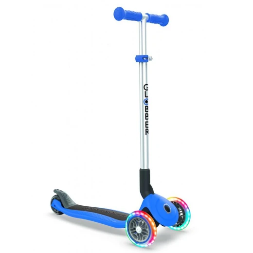 Globber Foldable Lights Scooter, Blue Color Globber Foldable Lights Scooter, Blue Color