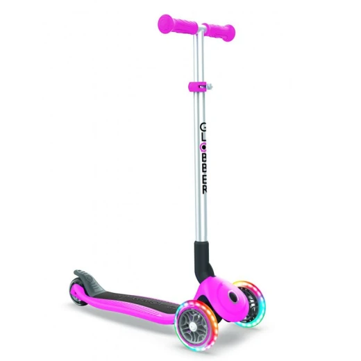 Globber Foldable Lights Scooter, Pink Color Globber Foldable Lights Scooter, Pink Color