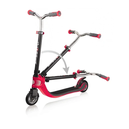 Globber Flow 125 Foldable Scooter, Black and Red Color - Globber - Image 3