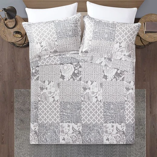 Nova Bed Spread 4 Pieces Set Percy, Gray Color - Nova Home - Image 11