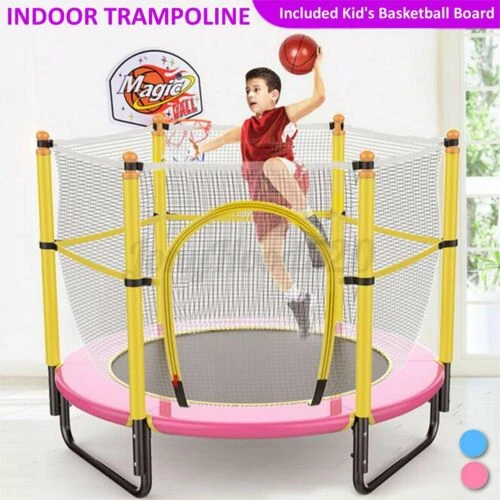 Kids Trampoline, Pink and Yellow - Image 2