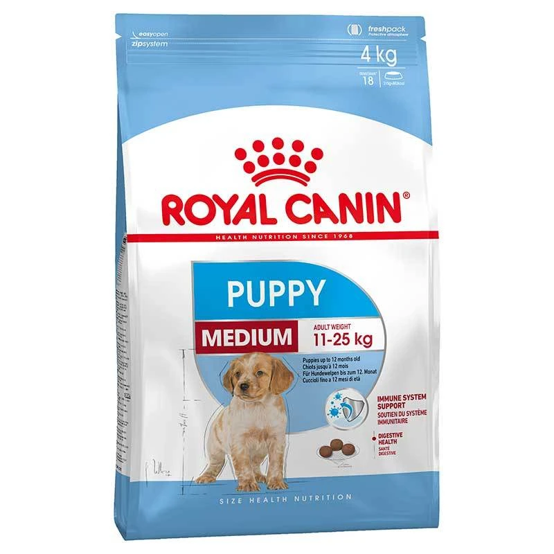 Royal Canin Puppy Dog Food, Medium, 4kg - Royal Canin