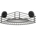 Wenko Milazzo Vacuum-Loc Corner Shelf, Black Color - Wenko