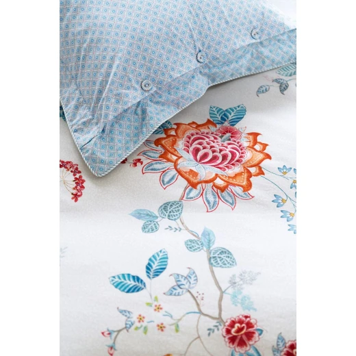 Bedding House, Soft Linen Duvet cover, 3 Pieces, King Size, White Color, Flower Festival Design - Bedding House - Image 4