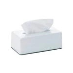 Kela Facial Tissue Box, White Color, Panno Rectangular Design - Kela