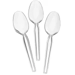 RZ Disposables Transparent Tea Spoons, 100 Pieces – Durable, clear plastic spoons ideal for tea, coffee, or desserts. Convenient for parties, events, or daily use. - RZ Products