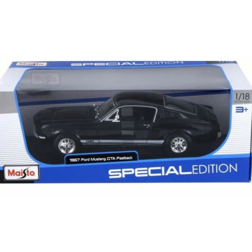 Maisto 1967 Ford Mustang GTA Fastback, Scale 1:18, Black Color - Maisto - Image 4