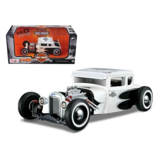 Maisto Ford Model A Harley Davidson, Scale 1:24, White Color - Maisto - Image 2