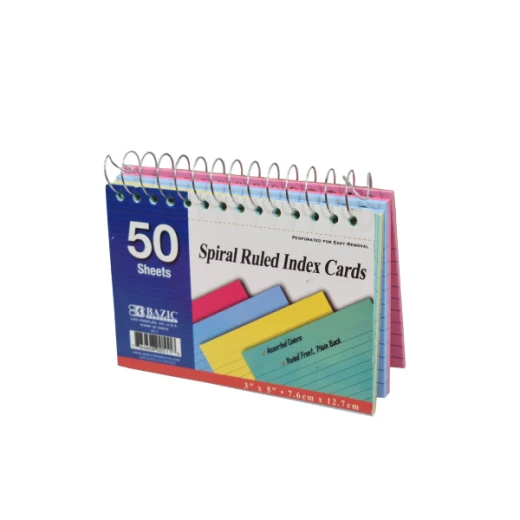 Bazic Spiral Bound Ruled Colored Index Card - Bazic - Image 2