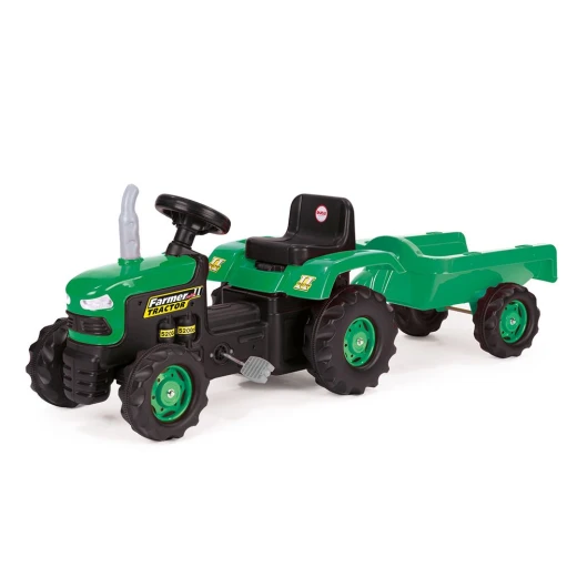 Dolu Ranchero Tractor, Pedal Operated And Excavator, Green Color Dolu Ranchero Tractor, Pedal Operated And Excavator, Green Color