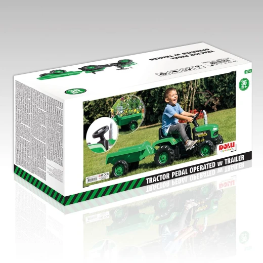 Dolu Ranchero Tractor, Pedal Operated And Excavator, Green Color - Dolu - Image 2