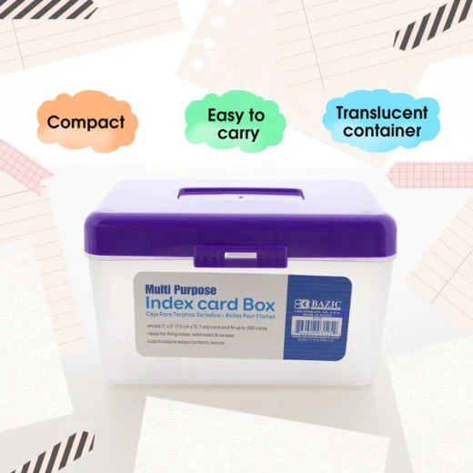 Bazic Multi Purpose Card File Box - Bazic - Image 2