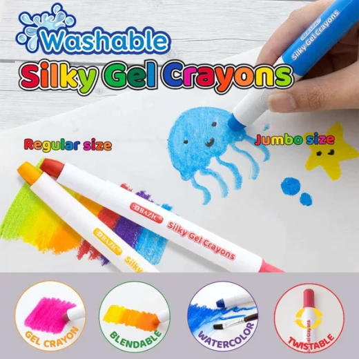 Bazic Silky Gel Crayons 24 Color - Bazic - Image 3