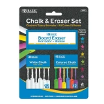 Bazic Chalk Eraser Set ,12 Color & 12 White - Bazic
