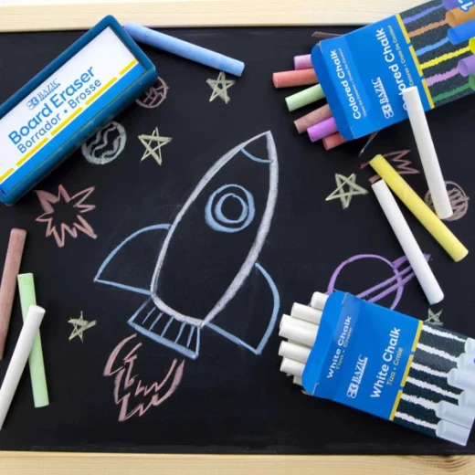 Bazic Chalk Eraser Set ,12 Color & 12 White - Bazic - Image 2