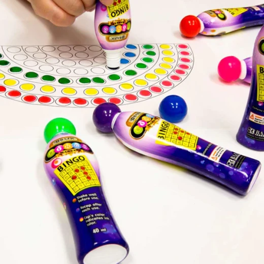 Bazic  Bingo Marker, 1 Pcs,  8 Assorted Color, 40 Ml - Carioca - Image 2