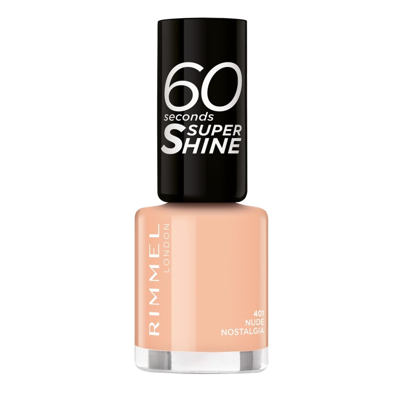 Rimmel London 60 Seconds Super Shine Nude Nail Polish 8ml Long Lasting Manicure for Women - Rimmel London