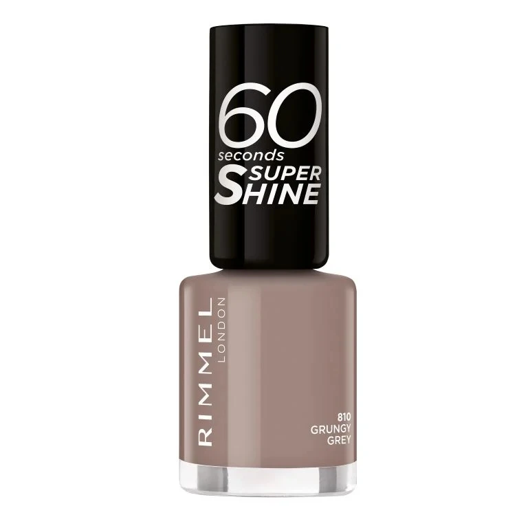Rimmel London Grungy Grey Nail Polish 8ml: 10 Day Glossy Finish Manicure with Easy Application - Rimmel London