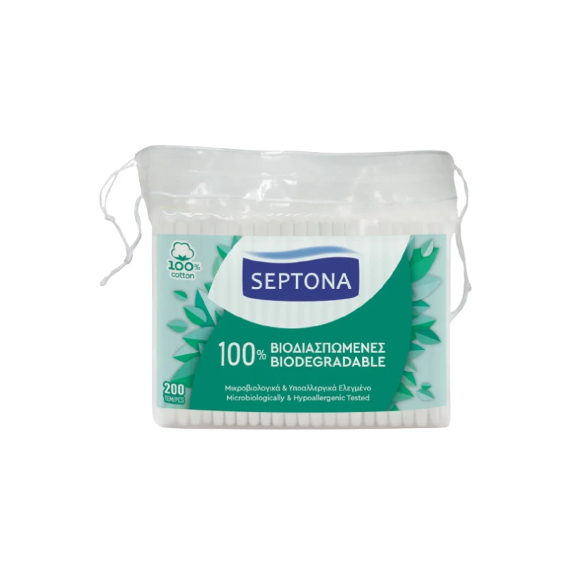 Septona Biodegradable Cotton Ear Buds Refill, 100 Pieces - Septona