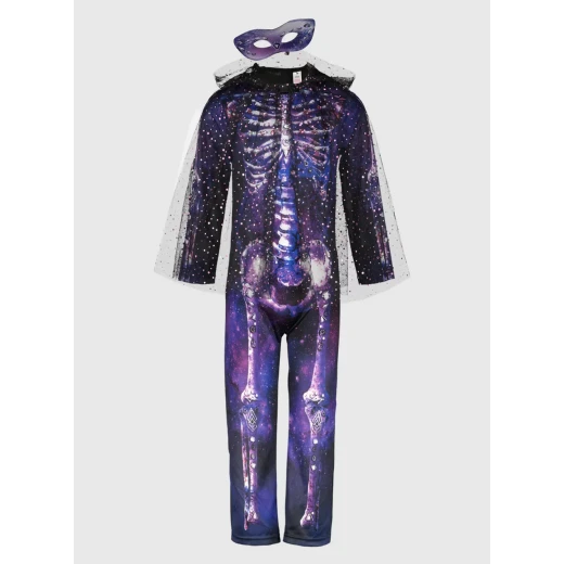 Hollowen Purple Skeleton Costume With Eyes Mask - Image 4
